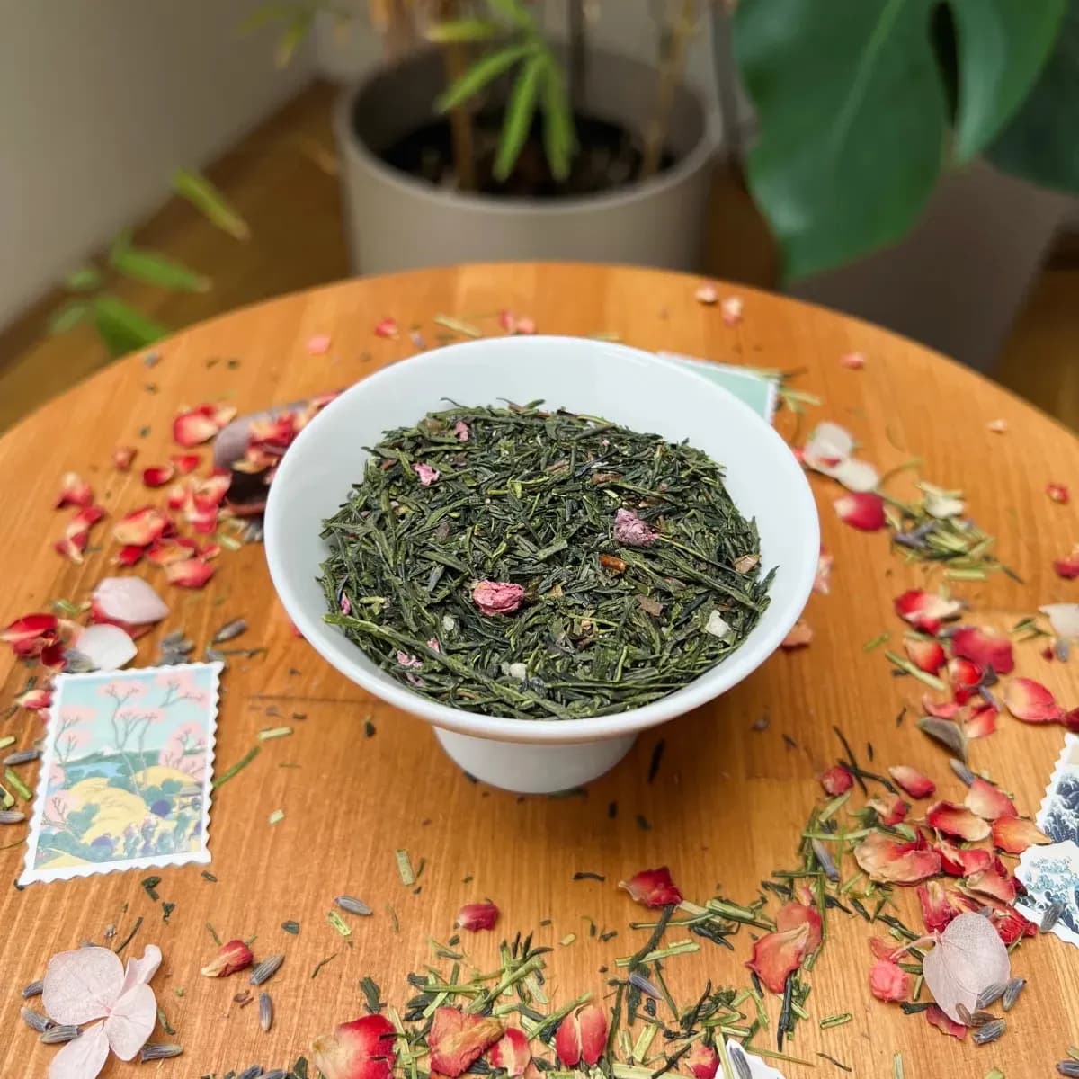 Sencha Sakura se slazenými lístky sakury